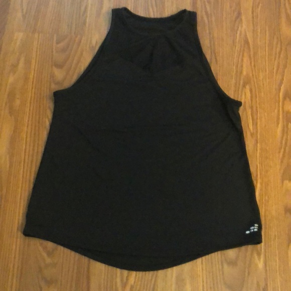 bcg Tops - Black sports tank with mesh neckline.